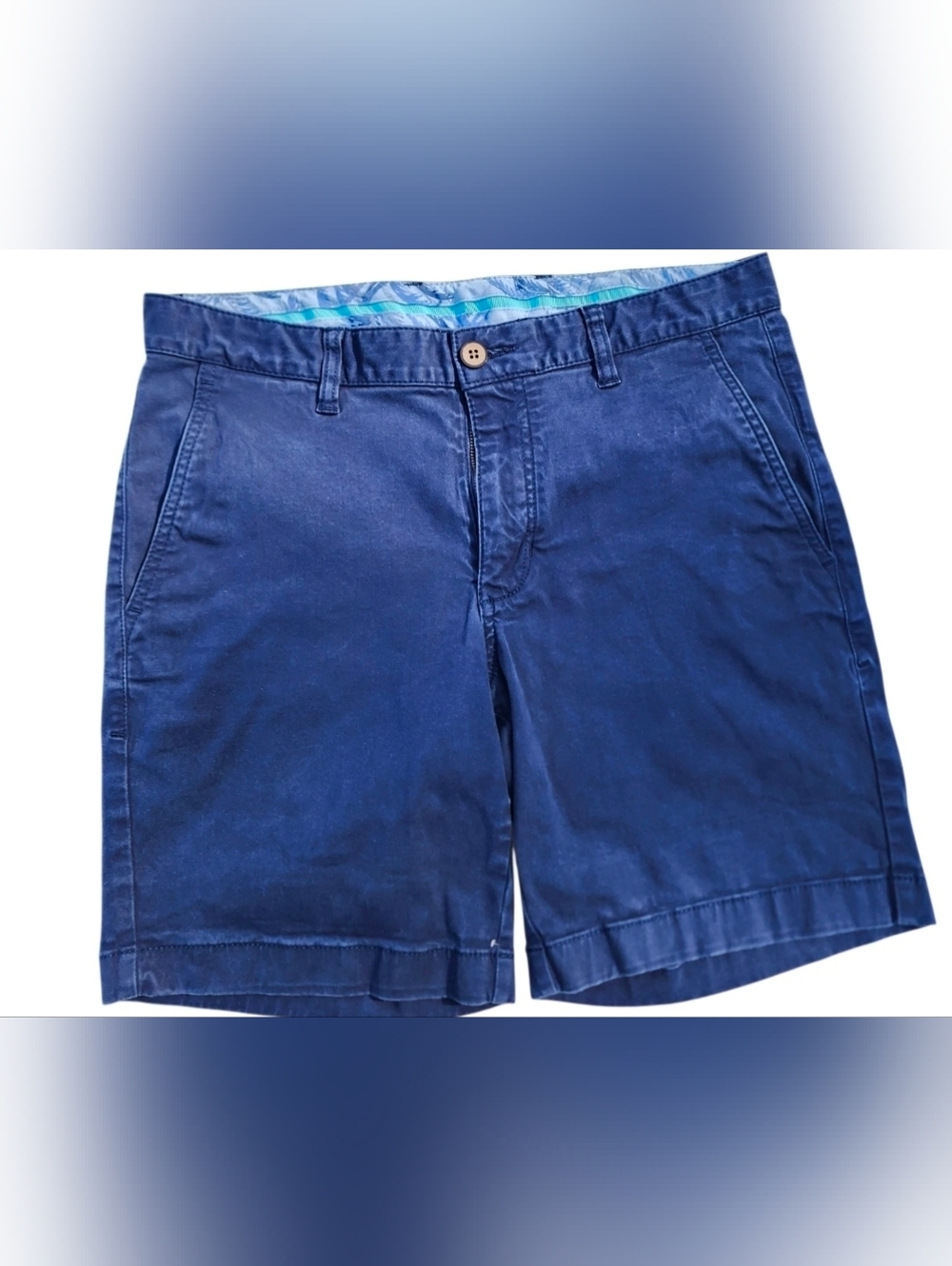 Tommy Bahama Shorts Mens 30 Blue Chino Flat Front Casual Stretch